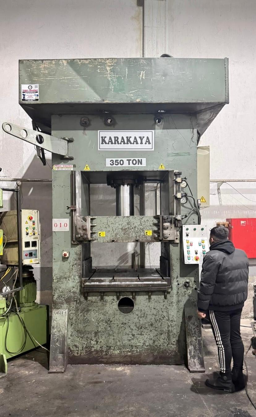 KARAKAYA 350 TON ÇİFT TESİR SIVAMA PRESİ 1100 X 1100 TABLA HIZLI DOLUM HIZLI BOŞALTMA T KANAL ÇALASK
